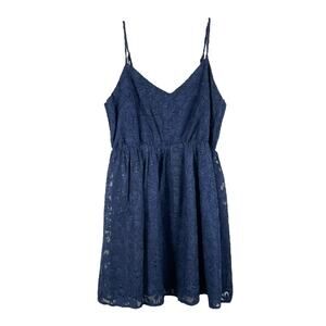 Lulus Dress Size M Navy Blue Lace Floral Jacquard Lovely Meeting You Formal NWOT